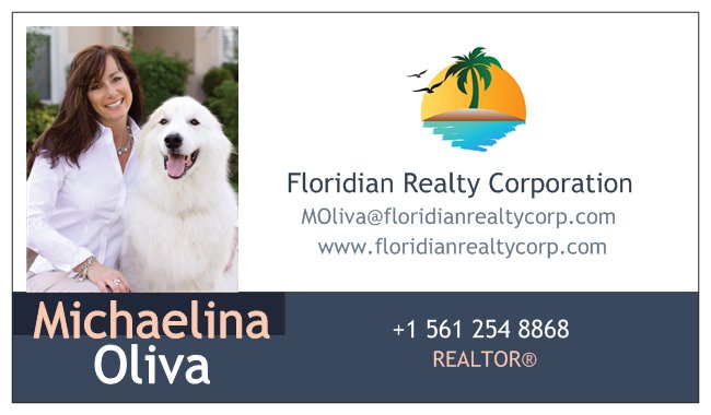 A business card for the florida realty corporation.